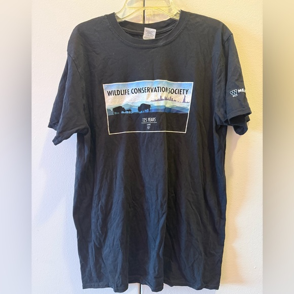 Black cotton t-shirt size M; 125 years of wildlife conservation - Picture 1 of 1